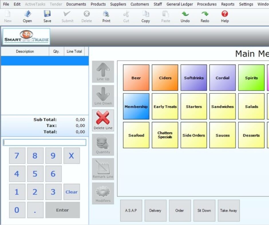 Cafeteria or canteen environment for KeyWord canteen POS page