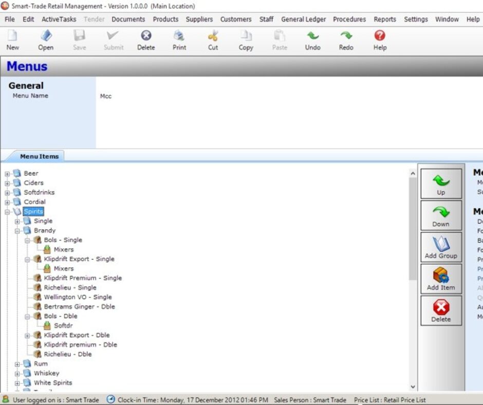 Fresh produce or retail display for KeyWord supermarket POS page